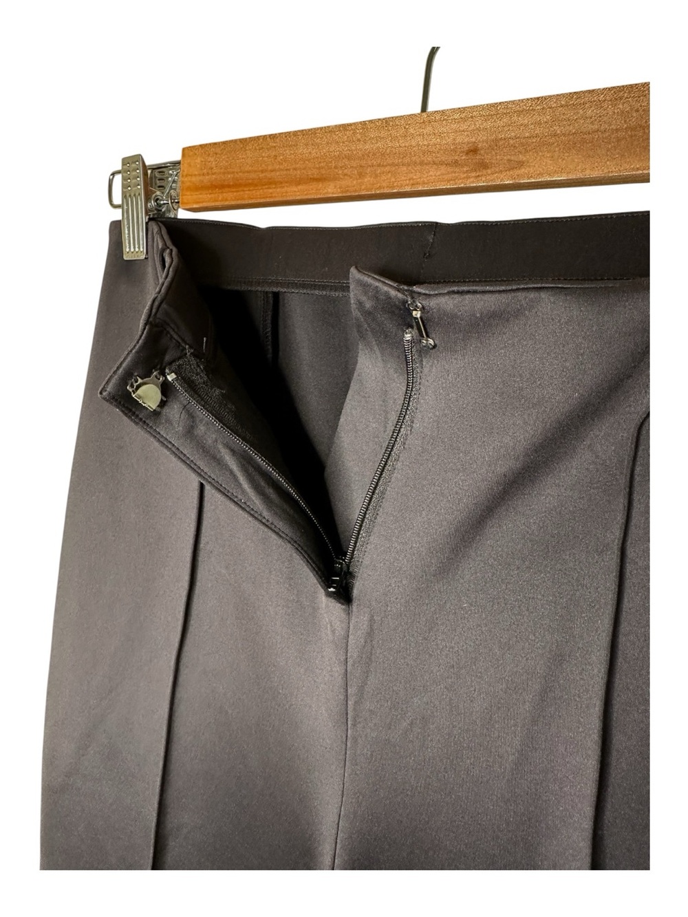 Nama Scuba Pintuck Pants Black Size Large High Rise Stretch Straight Leg New - Picture 6 of 13